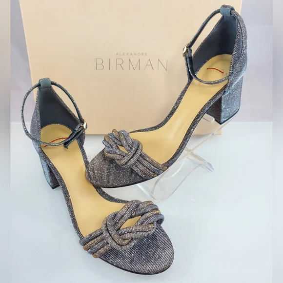 NWT$625 Alexandre Birman Vicky 60mm Stellar Knot Bow Sandals Heels Sz 37 (7)